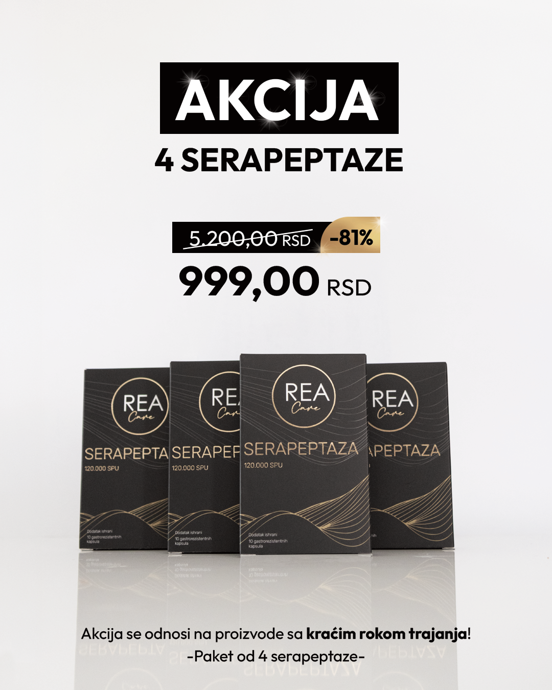 Serapeptaza kapsule Akcija